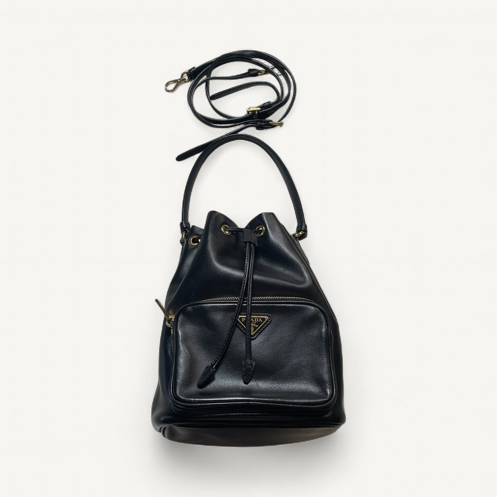 Prada Leather Bucket Bag in Black