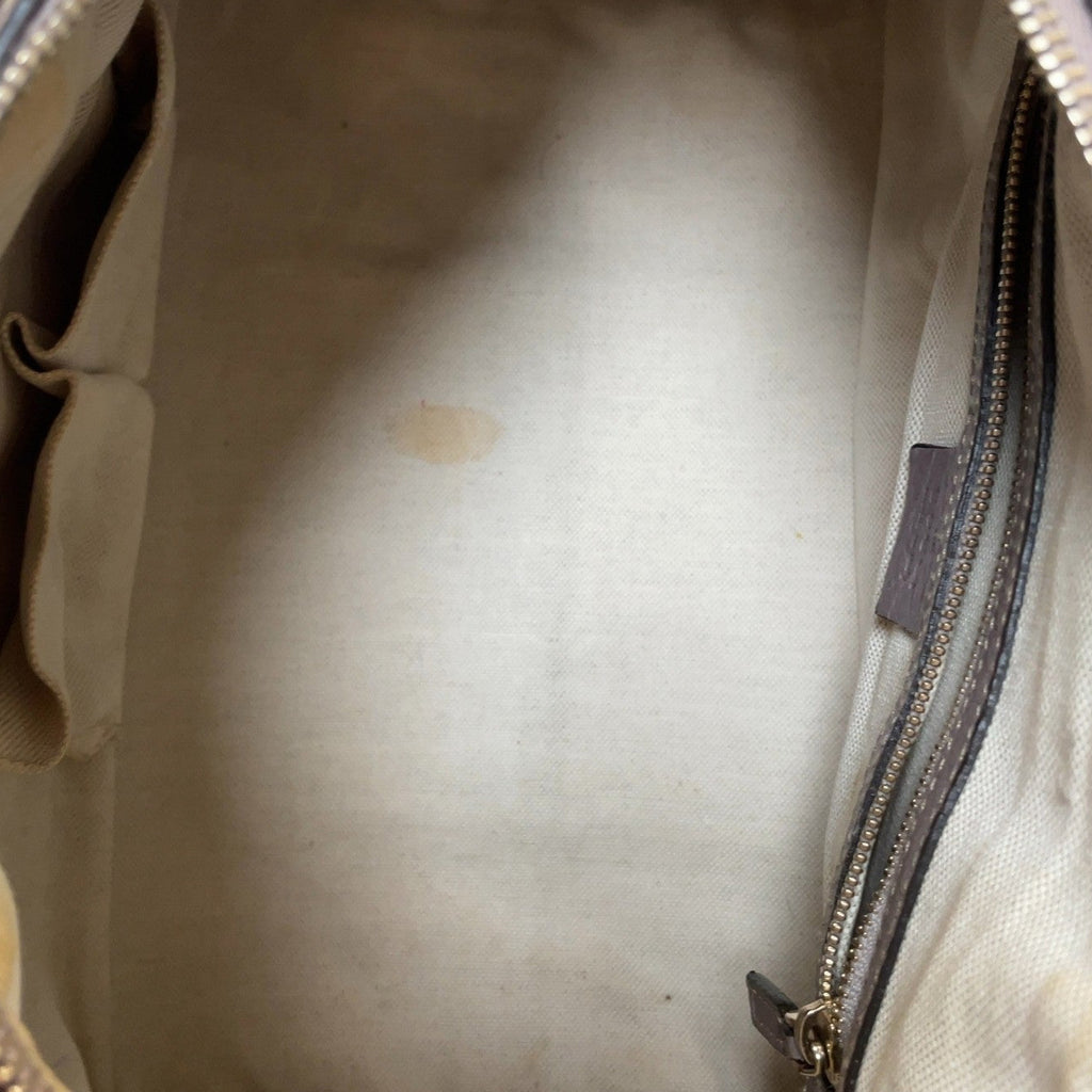 Gucci Web Stripe Boston Bowler Bag in Gray
