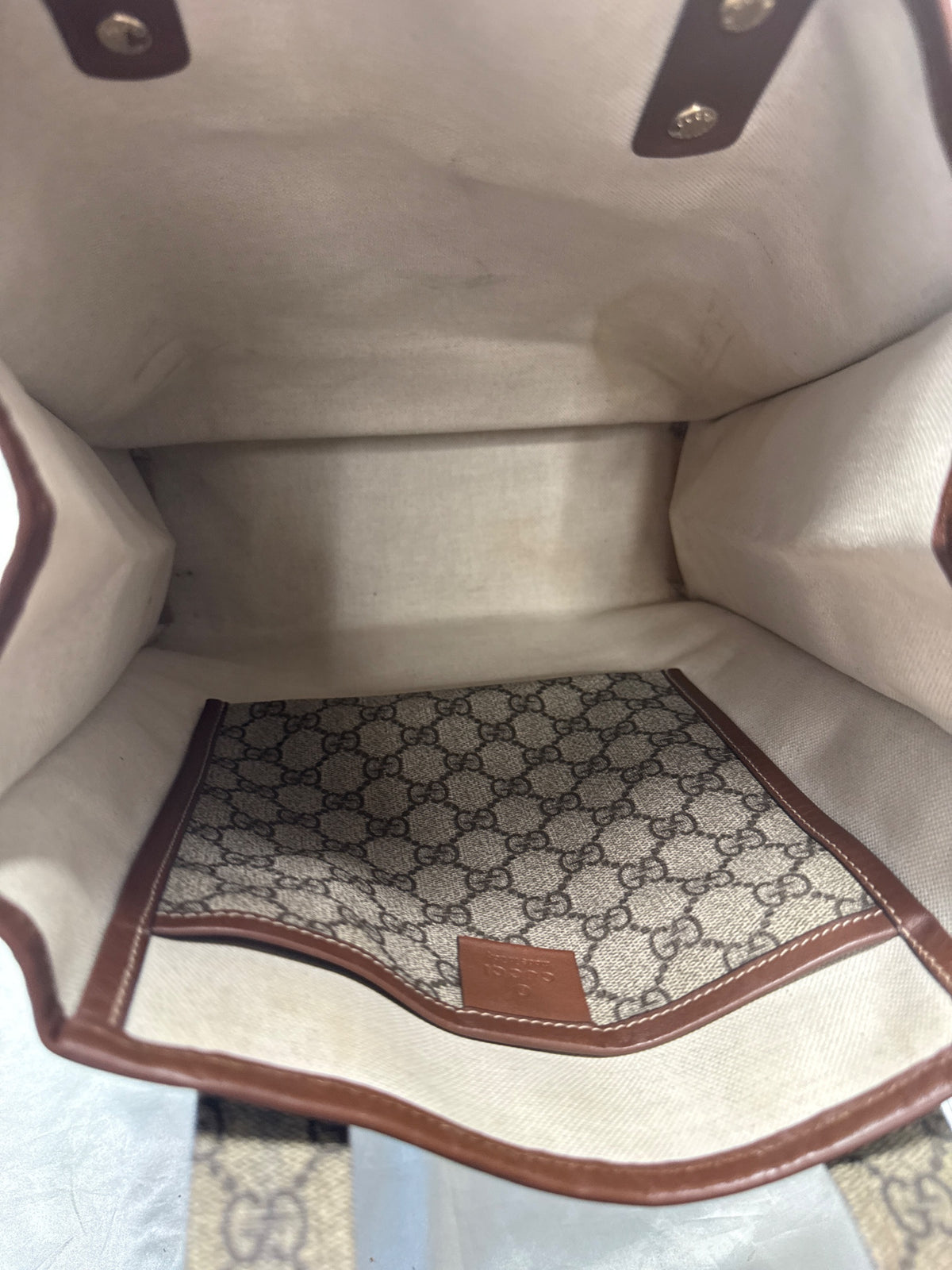 Gucci GG Supreme Canvas Tote in Dark Brown
