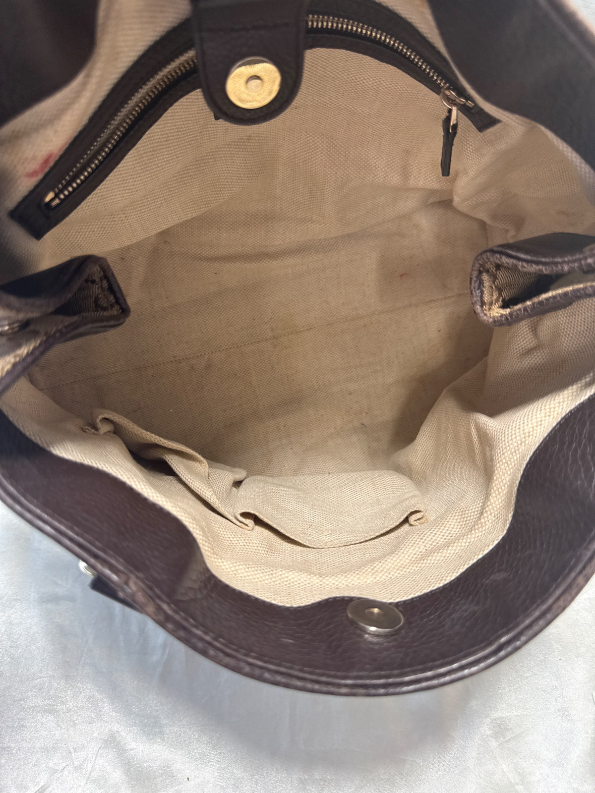 Gucci GG Canvas Tote in Dark Brown