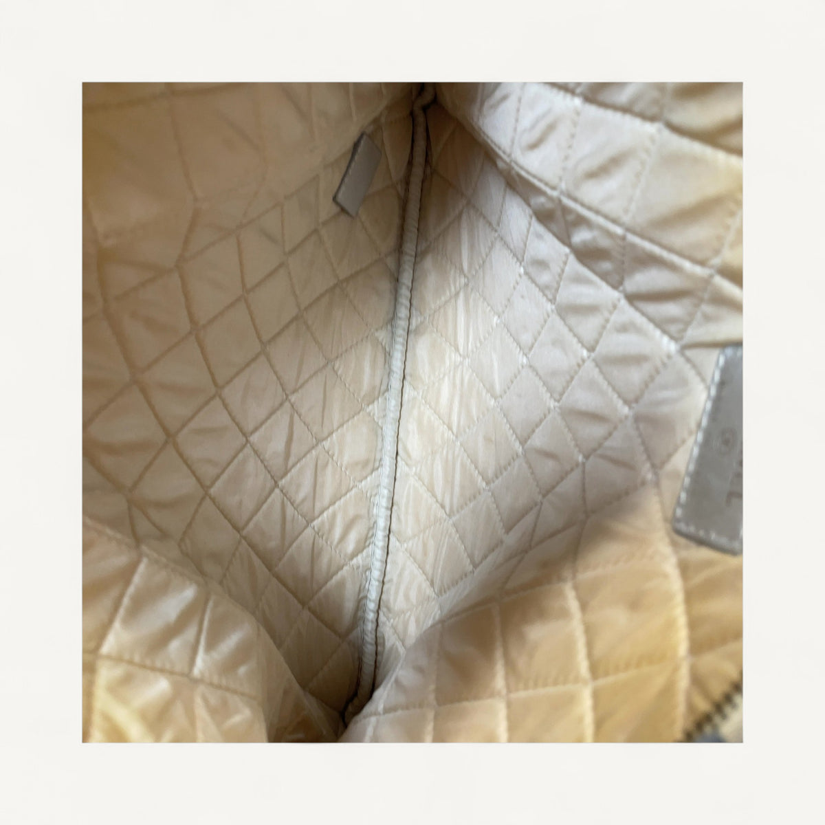 Chanel Perforated Quilted Zip Pouch in Silver