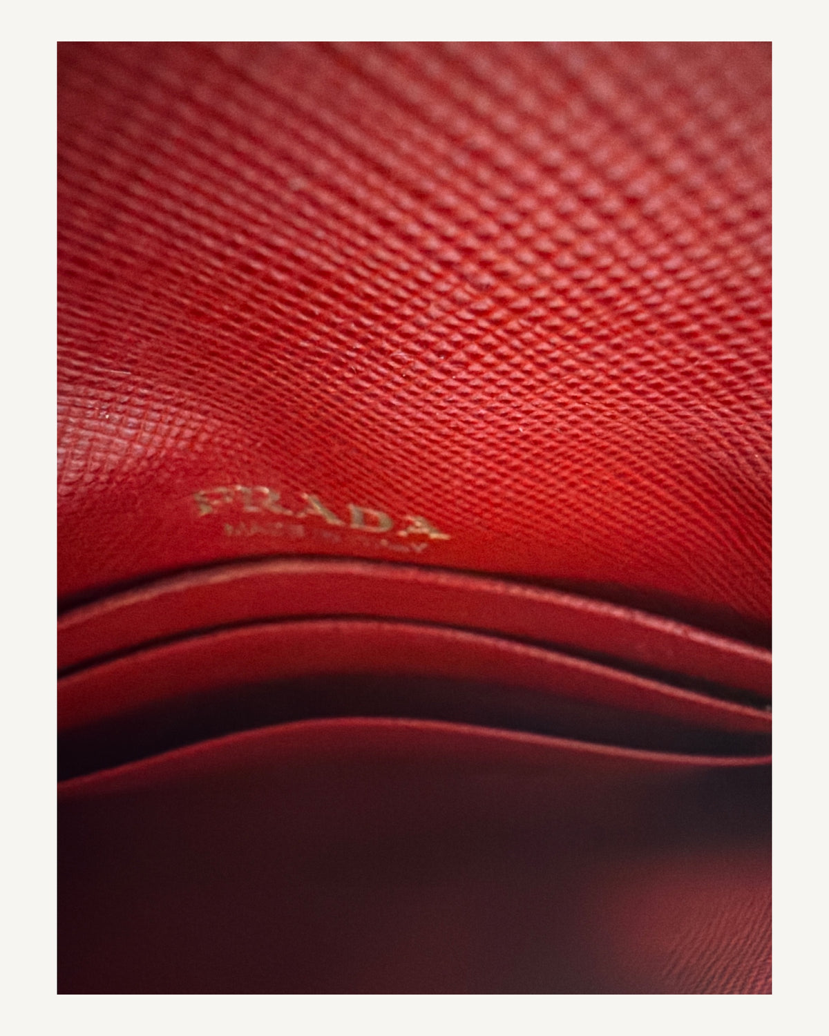Prada Saffiano Wallet in Red