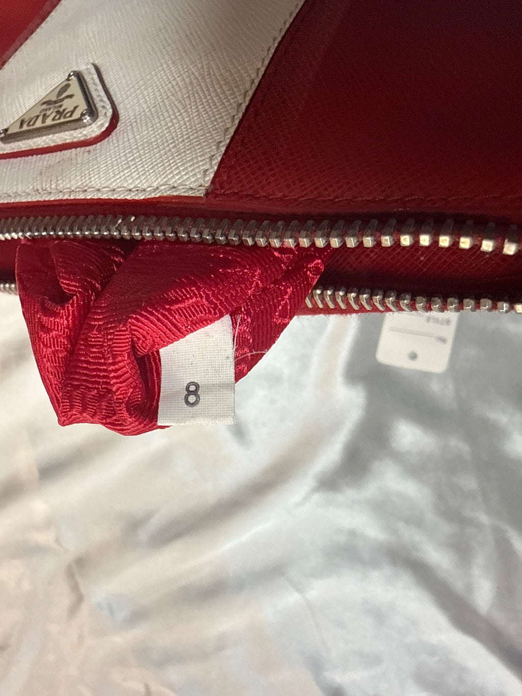 Prada Red White Clutch in White & Red