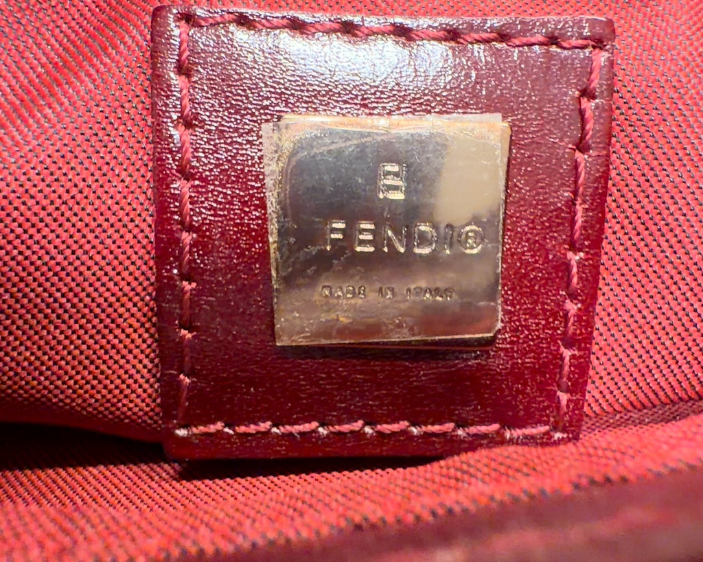 Fendi Zucca Canvas Pochette Shoulder Bag in Red