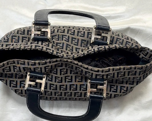 Fendi Zucca Canvas Tote in Blue