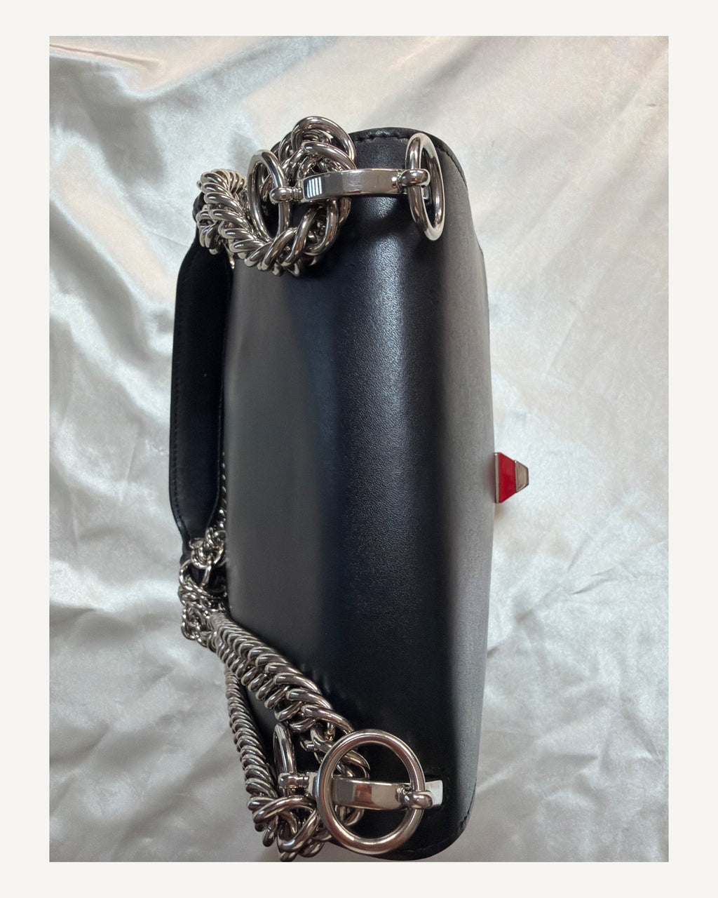Fendi Kan Crossbody Small Leather Flap in Black