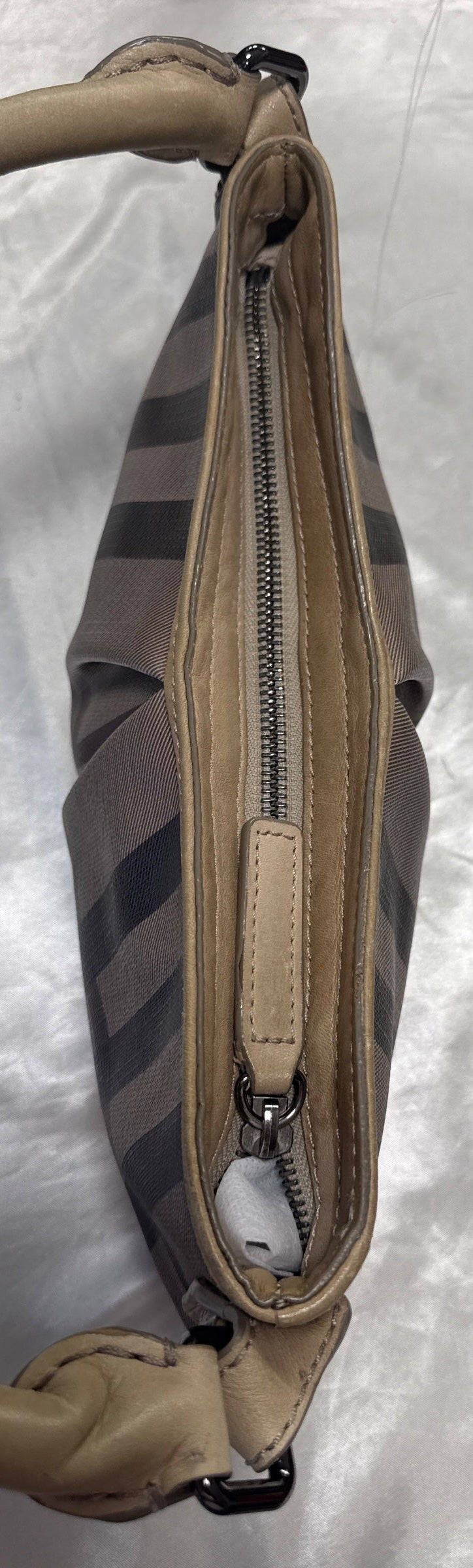 Burberry Check Canvas Shoulder Bag in Brown
