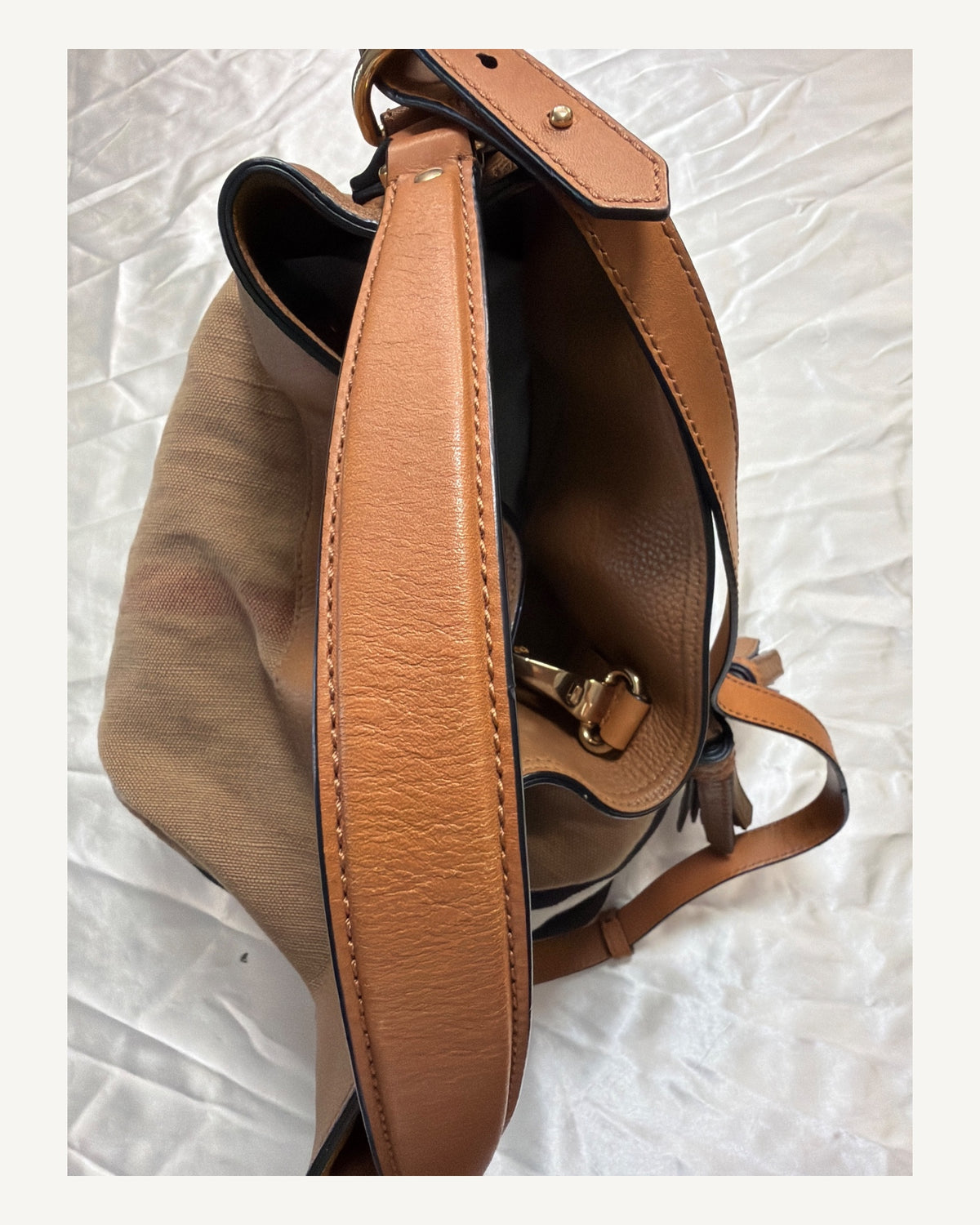 Burberry Ashby Bucket Mega Check Hobo Bag in Brown & Dark Brown