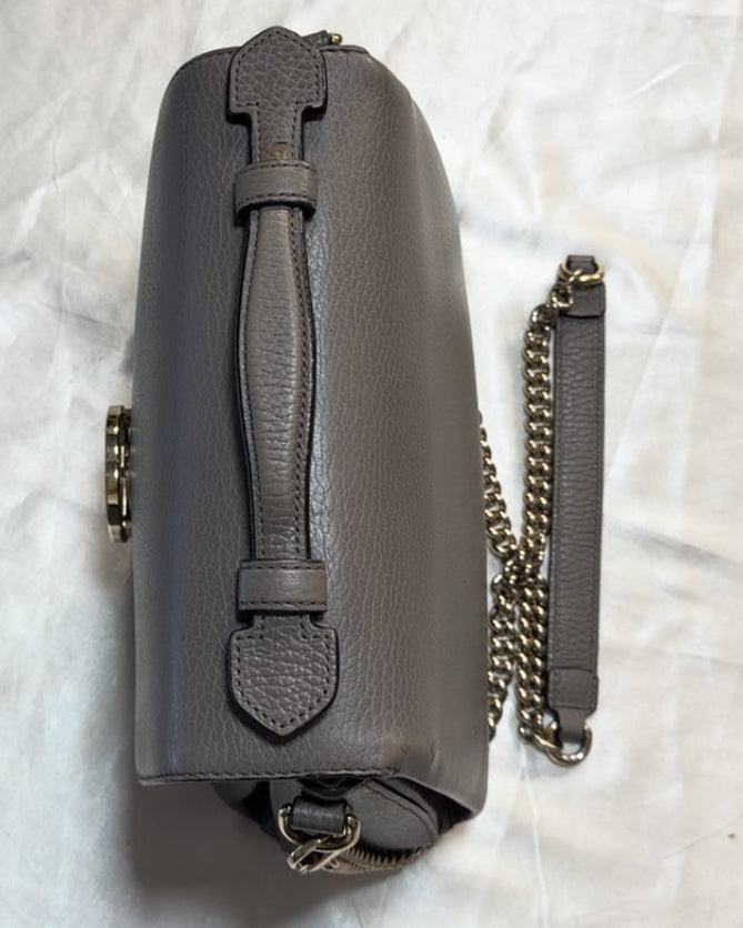 Gucci Top Handle Interlocking Crossbody Bag in Gray
