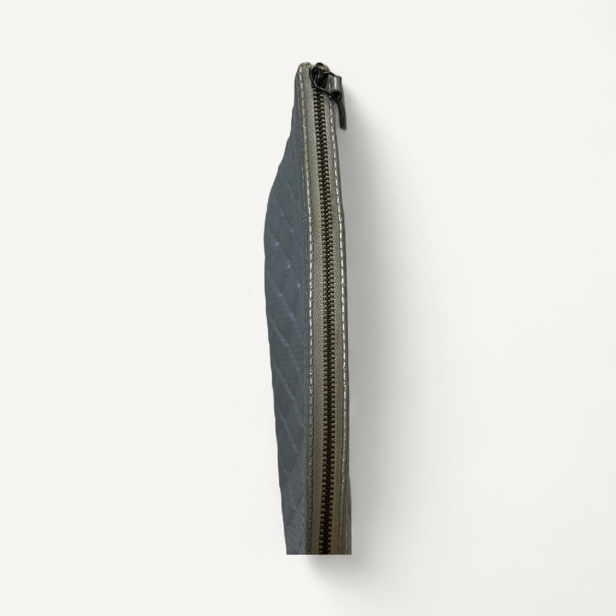 Chanel Perforated Quilted Zip Pouch in Silver
