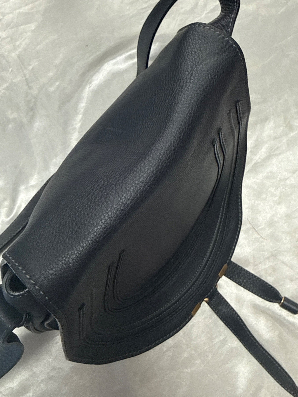 Chloe Marcie Crossbody Bag in Navy Blue