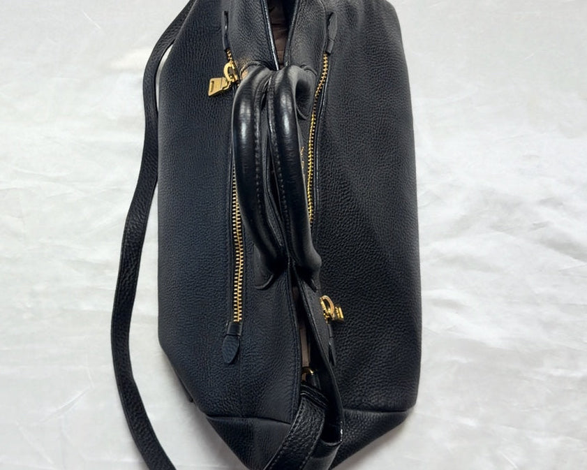 Prada Vitello Daino Convertible Tote in Black