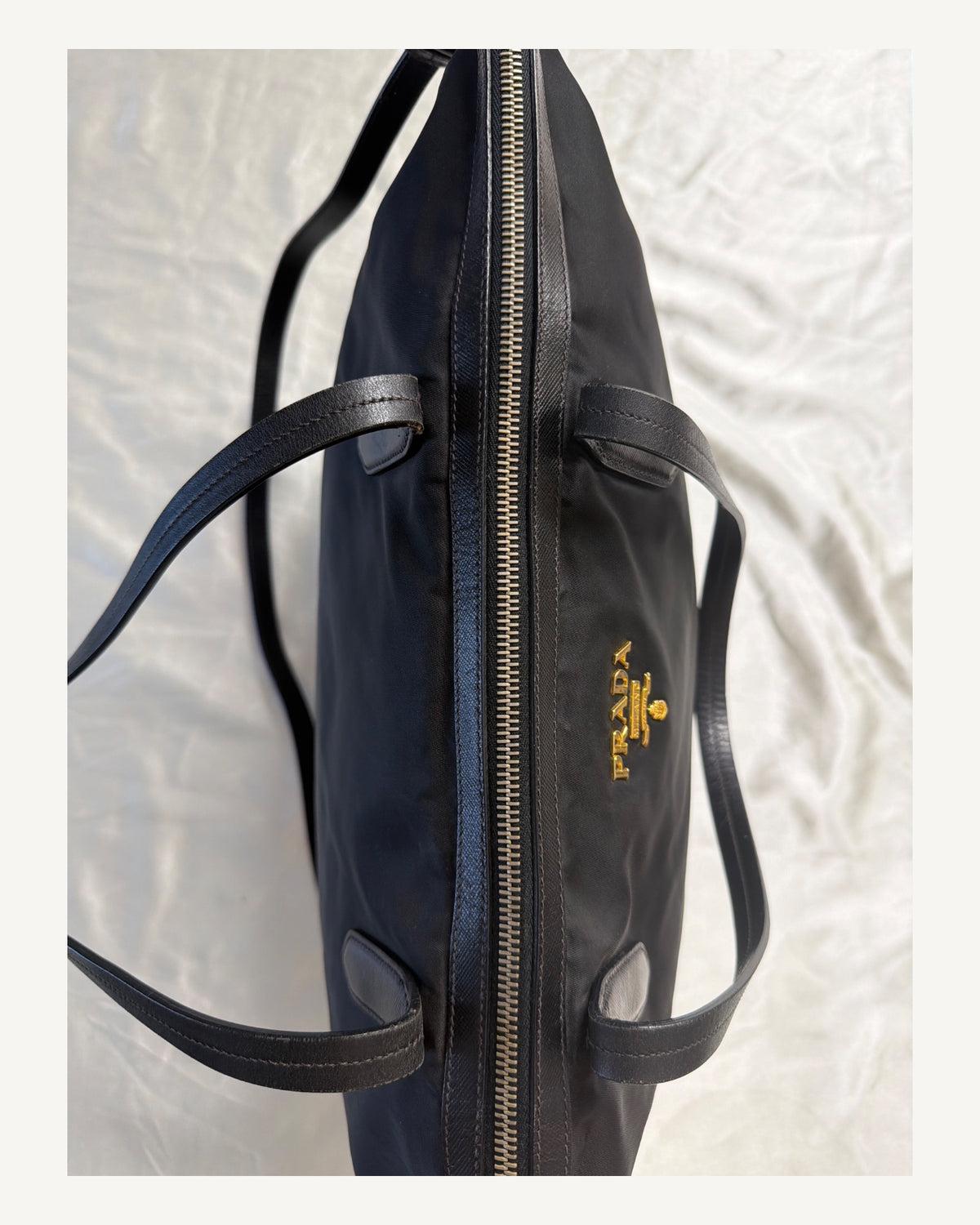Prada Nylon Tessuto Saffiano Convertible Tote Crossbody Sling in Black