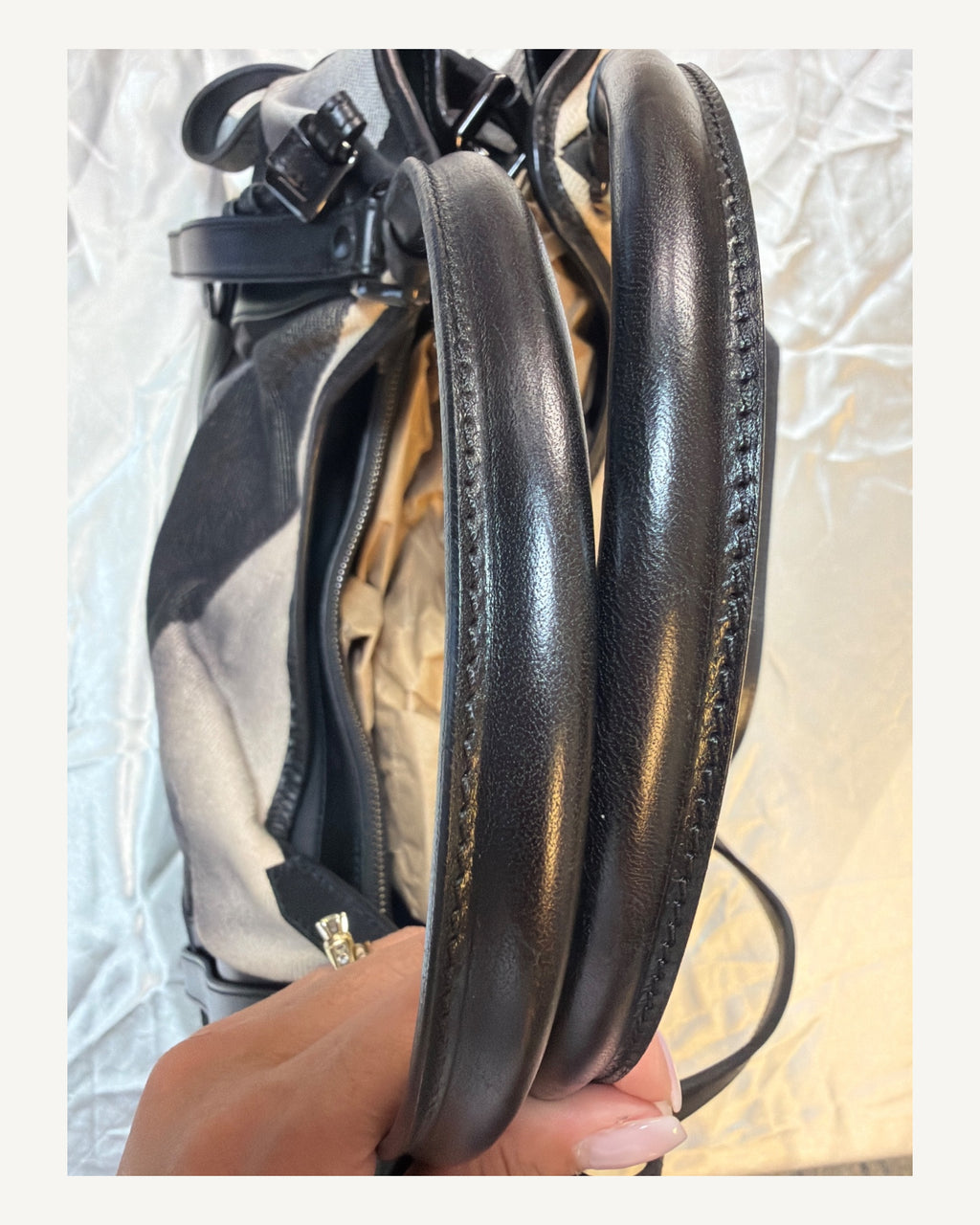 Burberry Haymarket Crossbody Messenger Bag in Black