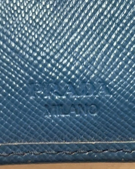 Prada Saffiano Card Wallet in Blue