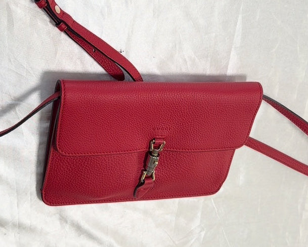 Gucci Piston Lock Jackie Flap Crossbody in Red