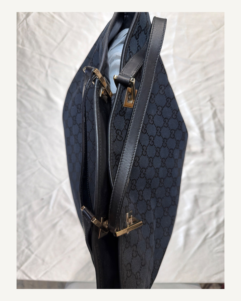 Gucci Eclipse Monogram Canvas Large Tote in Black